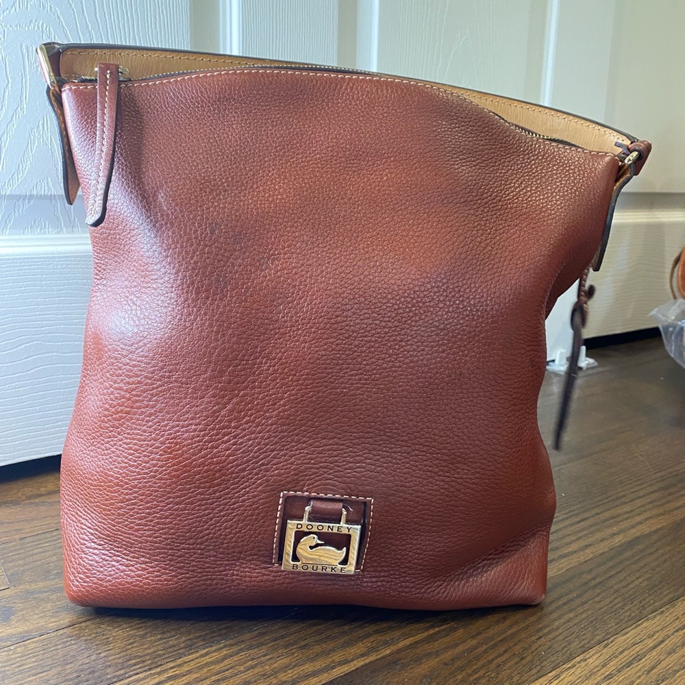 Cognac Dooney & Bourke Small Strap Arm Purse